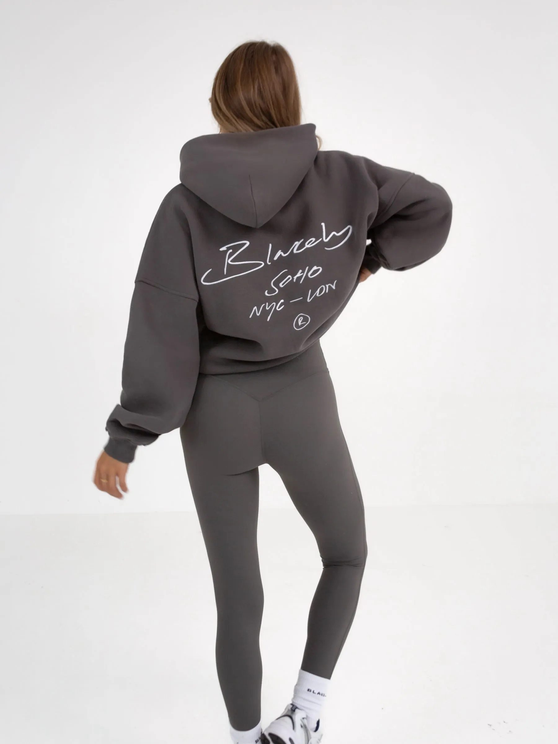 Soho Script Hoodie - Charcoal sold by Blakely product image thumbnail 3
