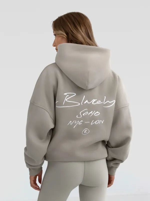 Soho Script Hoodie - Grey sold by Blakely