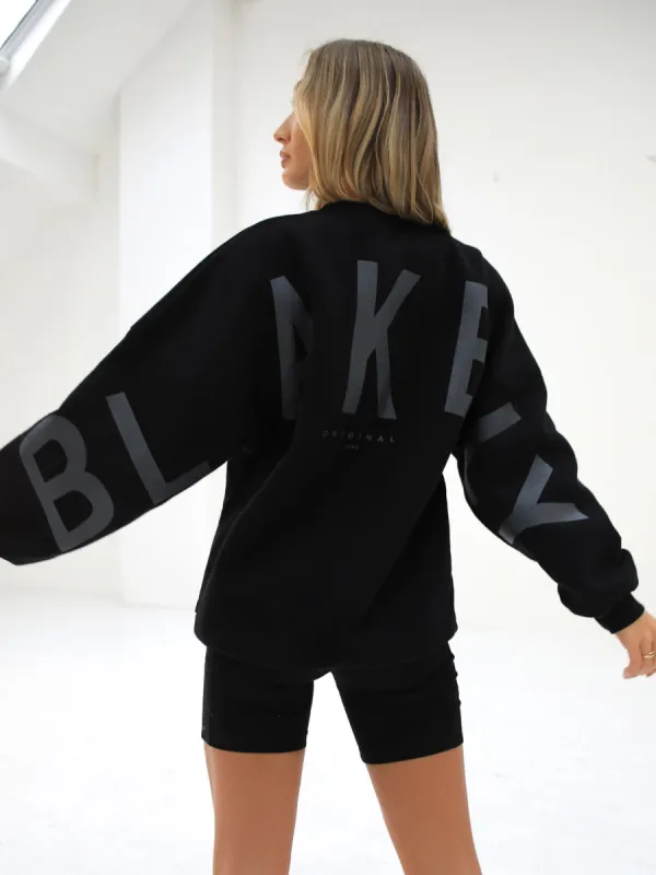 Isabel Tonal Oversized Jumper - Black sold by Blakely