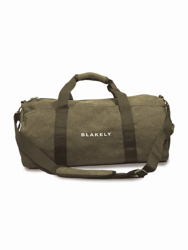 Canvas Barrel Bag - Khaki Green sold by Blakely