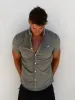 Merrick Short Sleeve Shirt - Khaki Green sold by Blakely