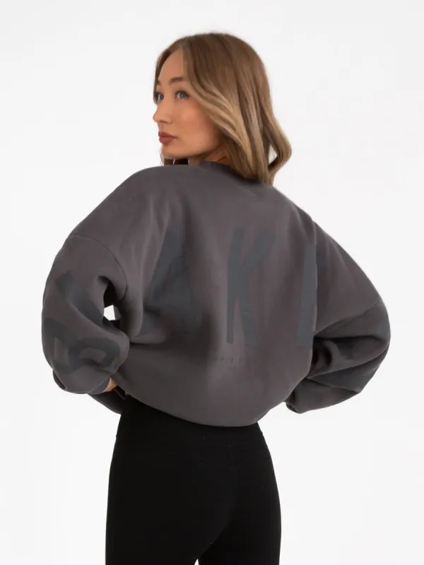 Isabel Tonal Oversized Jumper - Charcoal sold by Blakely