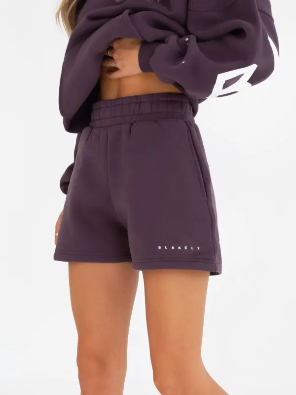 Isabel Jogger Shorts - Plum sold by Blakely