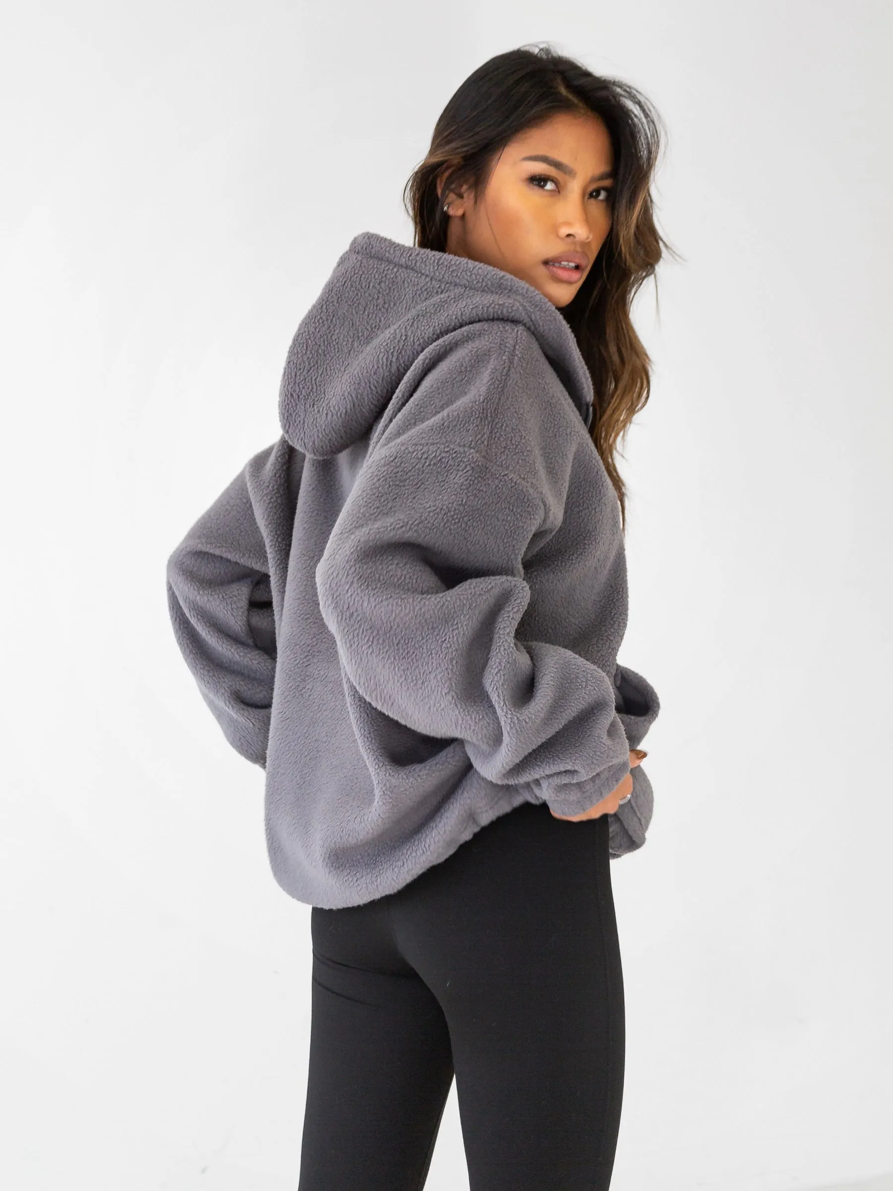 Borg Full Zip Hoodie - Charcoal sold by Blakely product image thumbnail 5