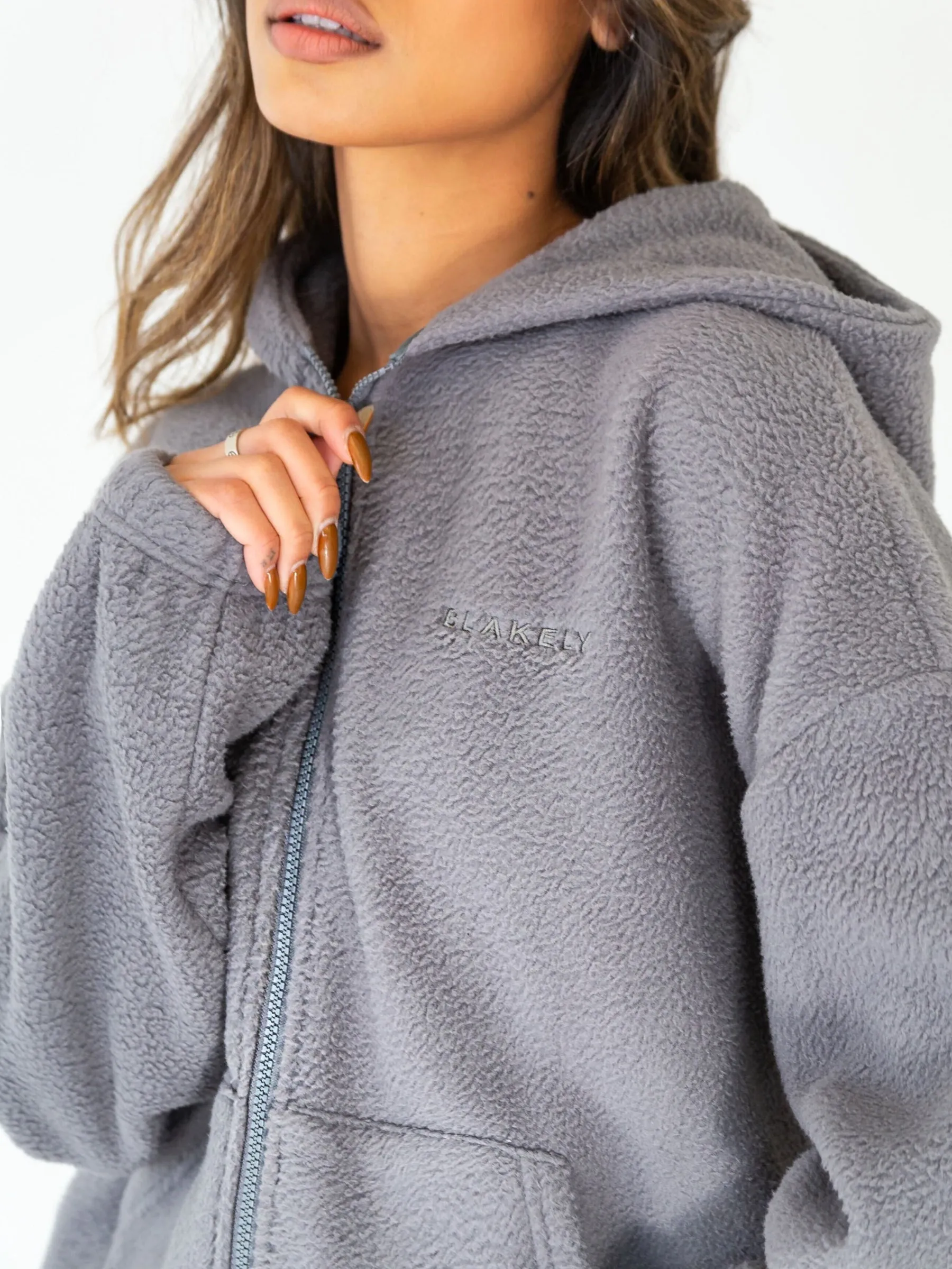 Borg Full Zip Hoodie - Charcoal sold by Blakely product image thumbnail 4