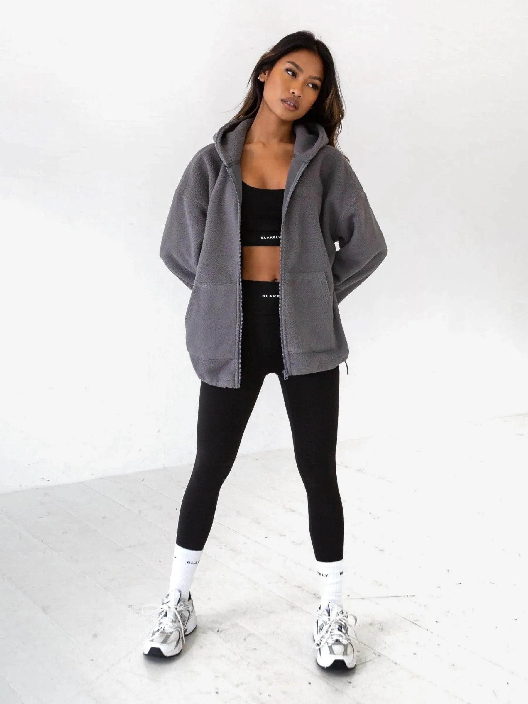 Borg Full Zip Hoodie - Charcoal sold by Blakely product image thumbnail 3