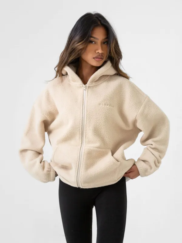 Borg Full Zip Hoodie - Sand sold by Blakely