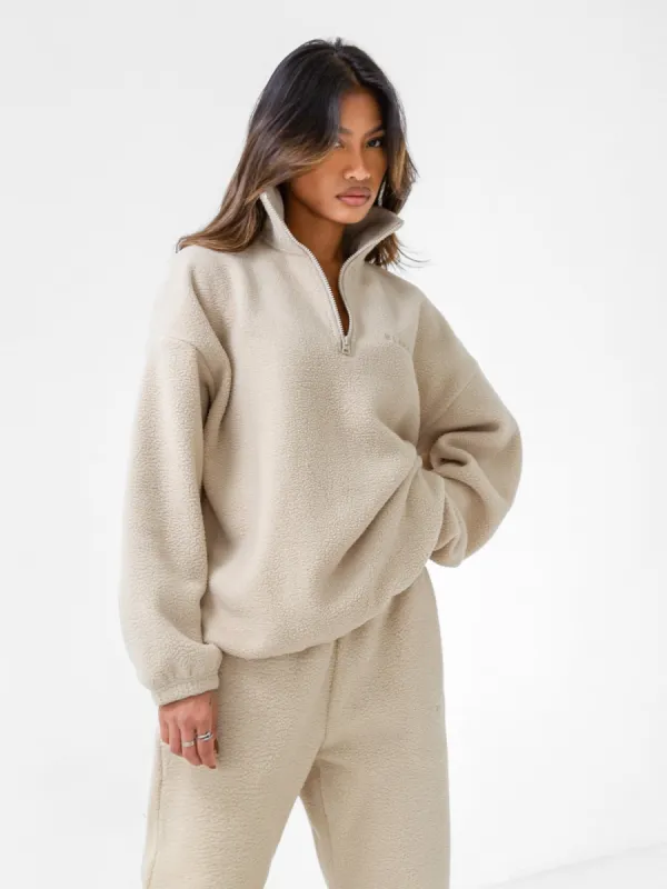 Borg 1/4 Zip Jumper - Sand sold by Blakely