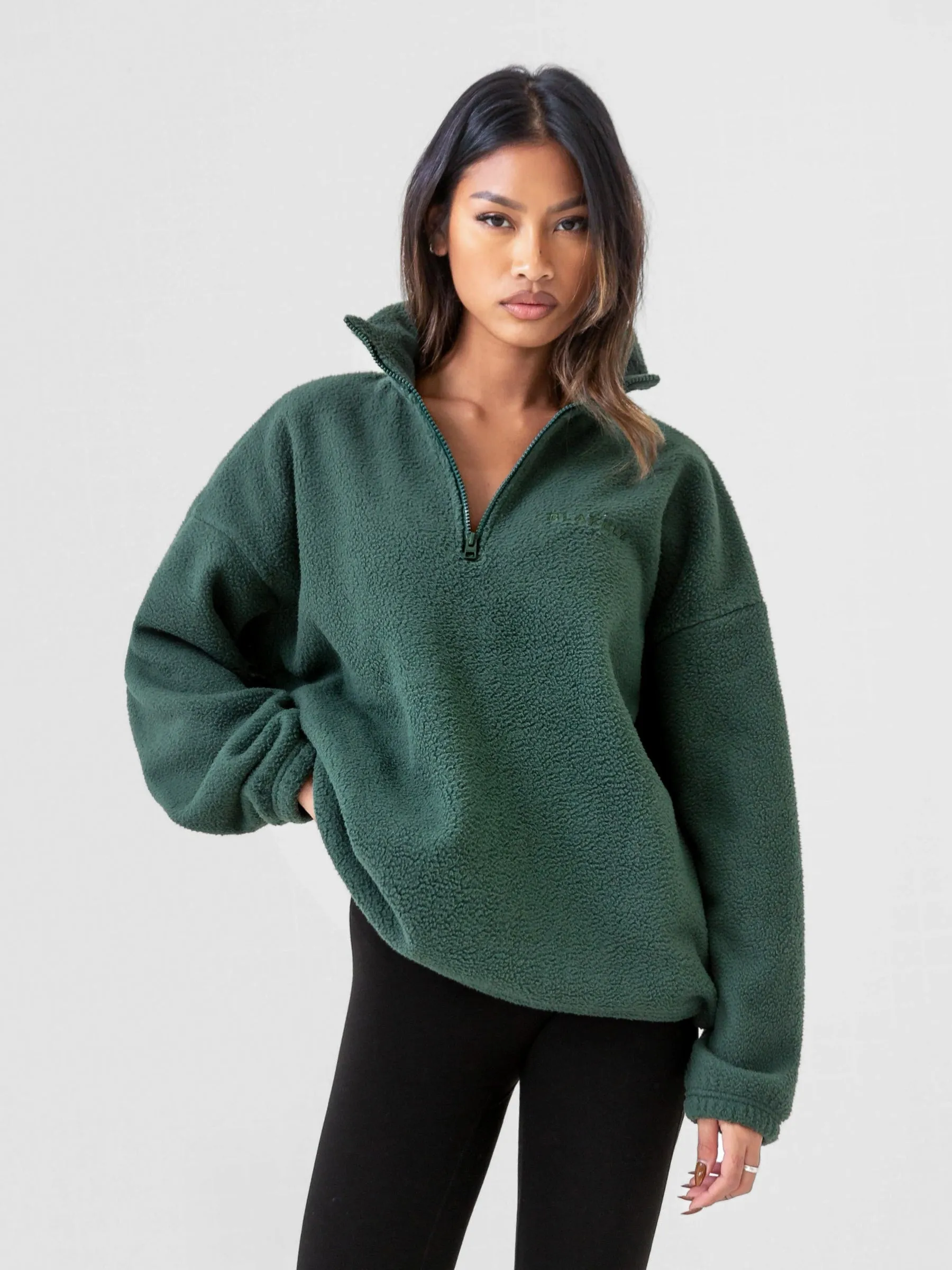 Borg 1/4 Zip Jumper - Green sold by Blakely