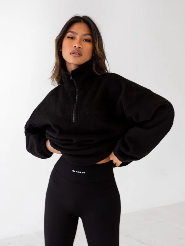 Borg 1/4 Zip Jumper - Black sold by Blakely