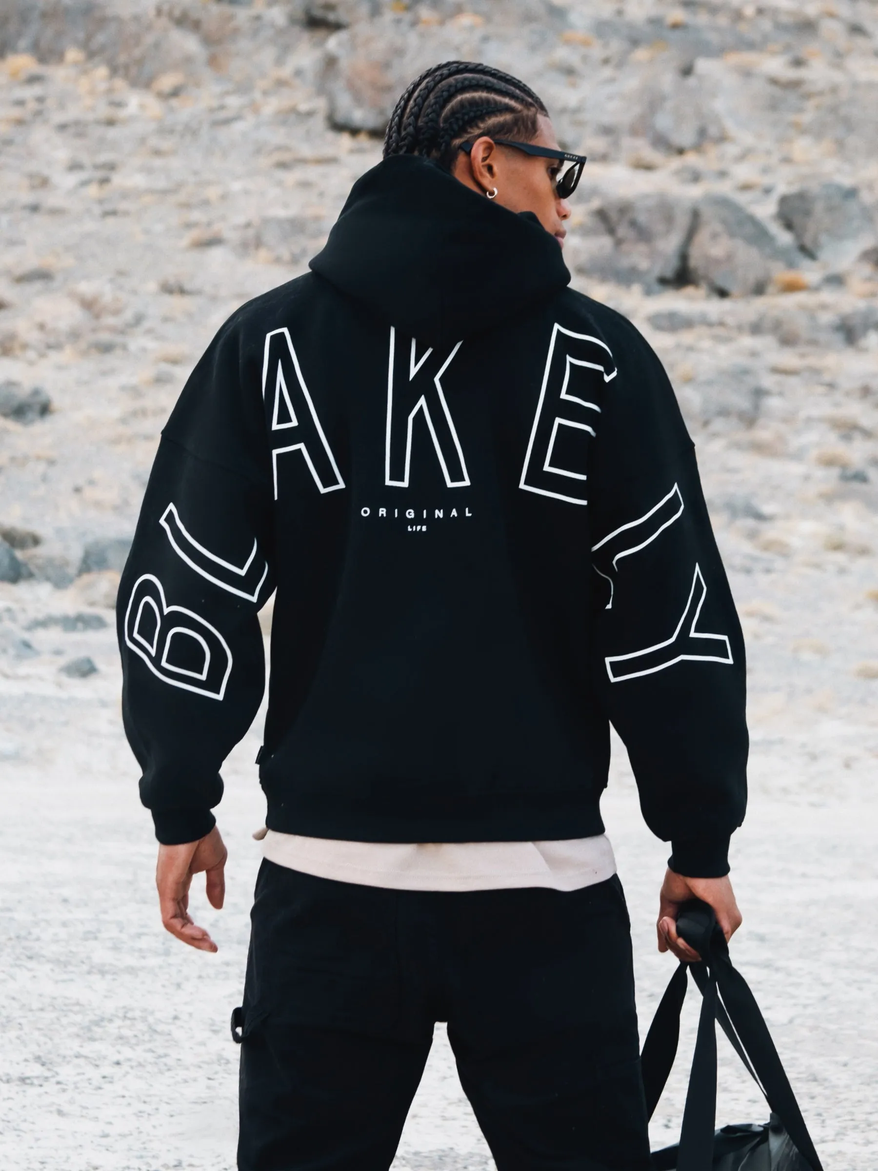 Outline Idris Oversized Hoodie - Black sold by Blakely