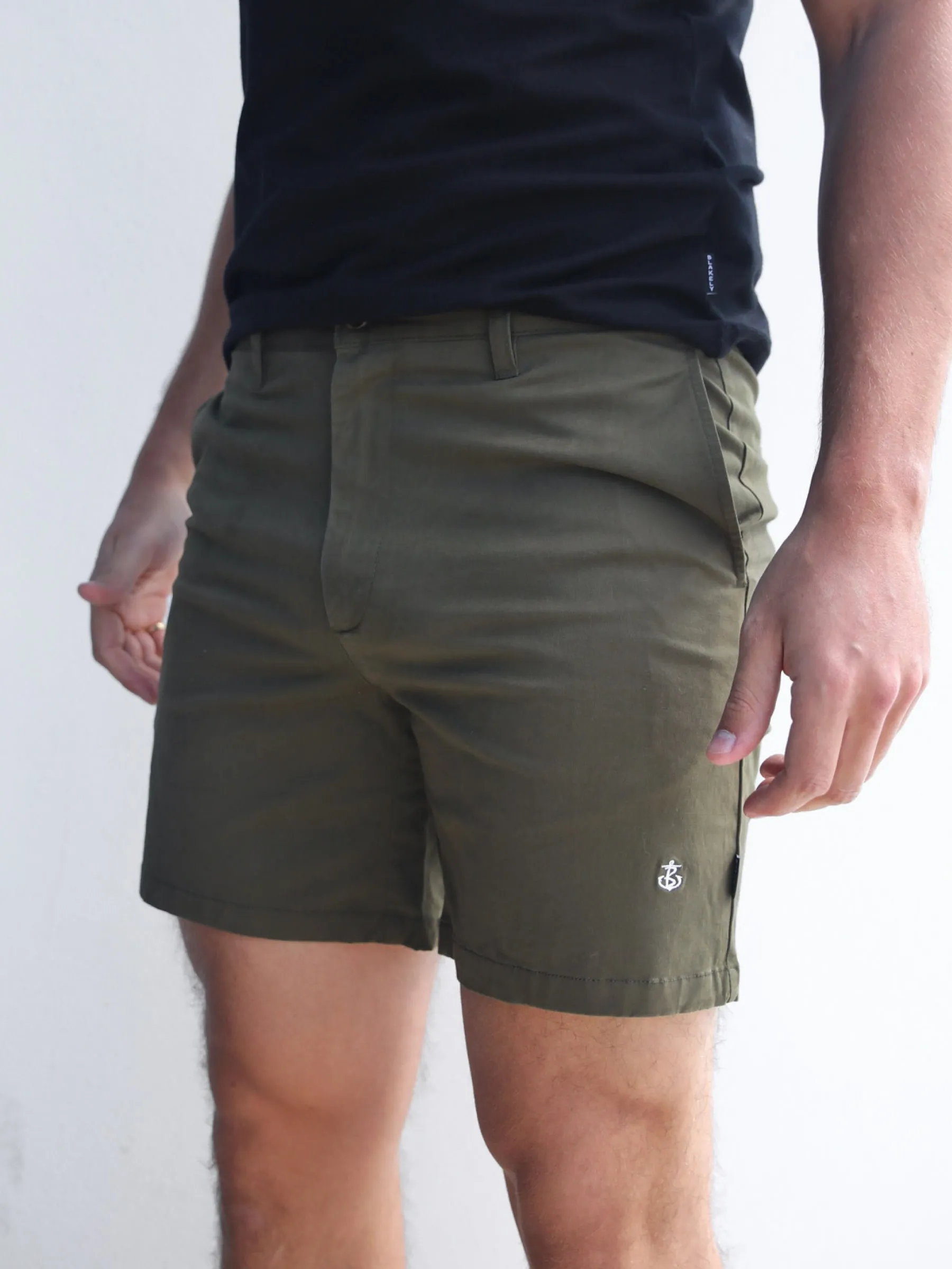 Stretch Chino Shorts - Khaki sold by Blakely