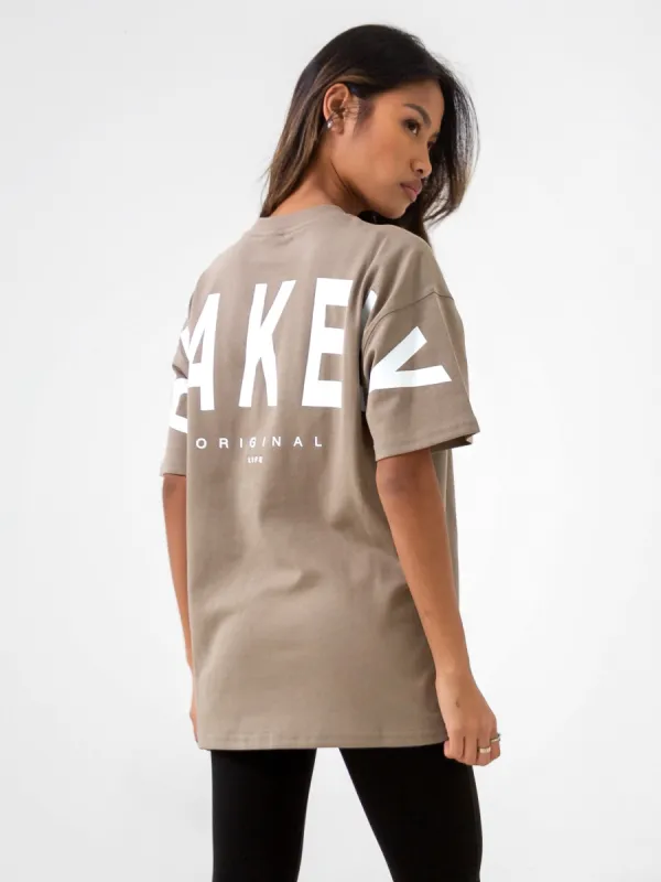 Isabel Oversized T-Shirt - Taupe sold by Blakely