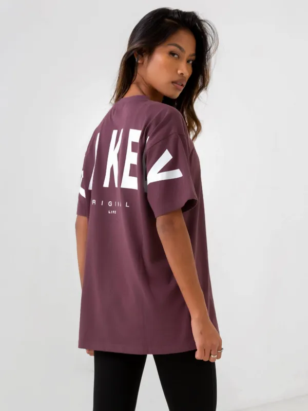 Isabel Oversized T-Shirt - Burgundy sold by Blakely