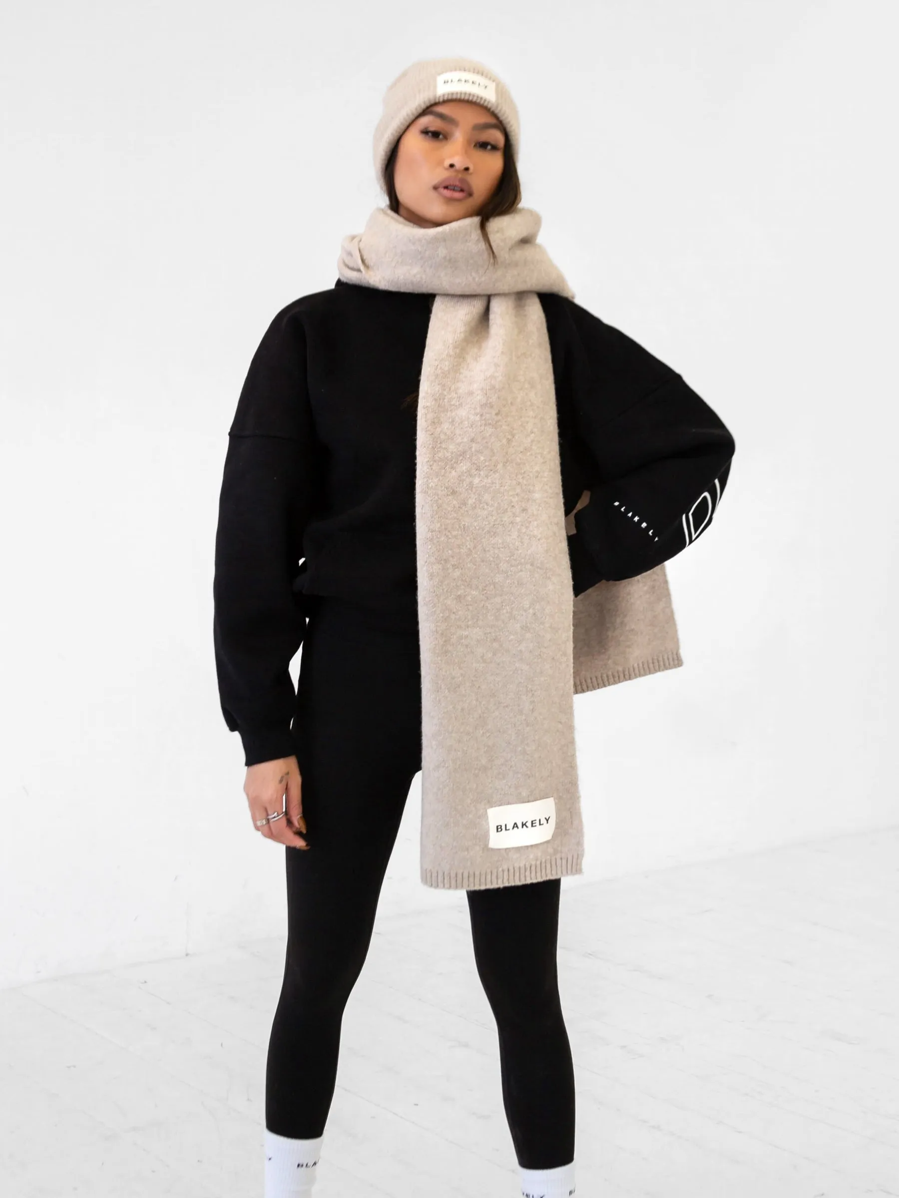 Label Knitted Scarf - Toasted Taupe sold by Blakely product image thumbnail 4