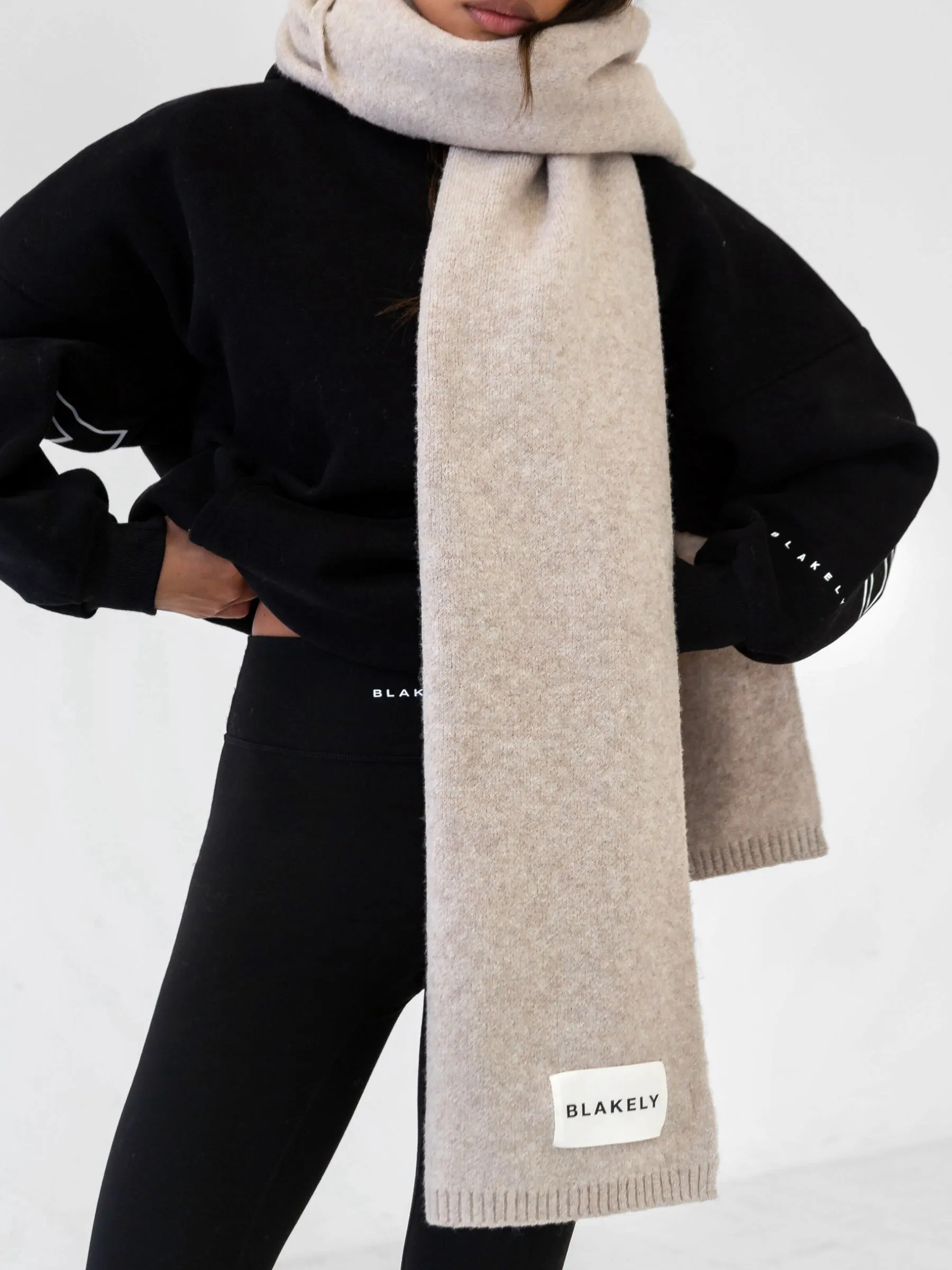 Label Knitted Scarf - Toasted Taupe sold by Blakely product image thumbnail 3