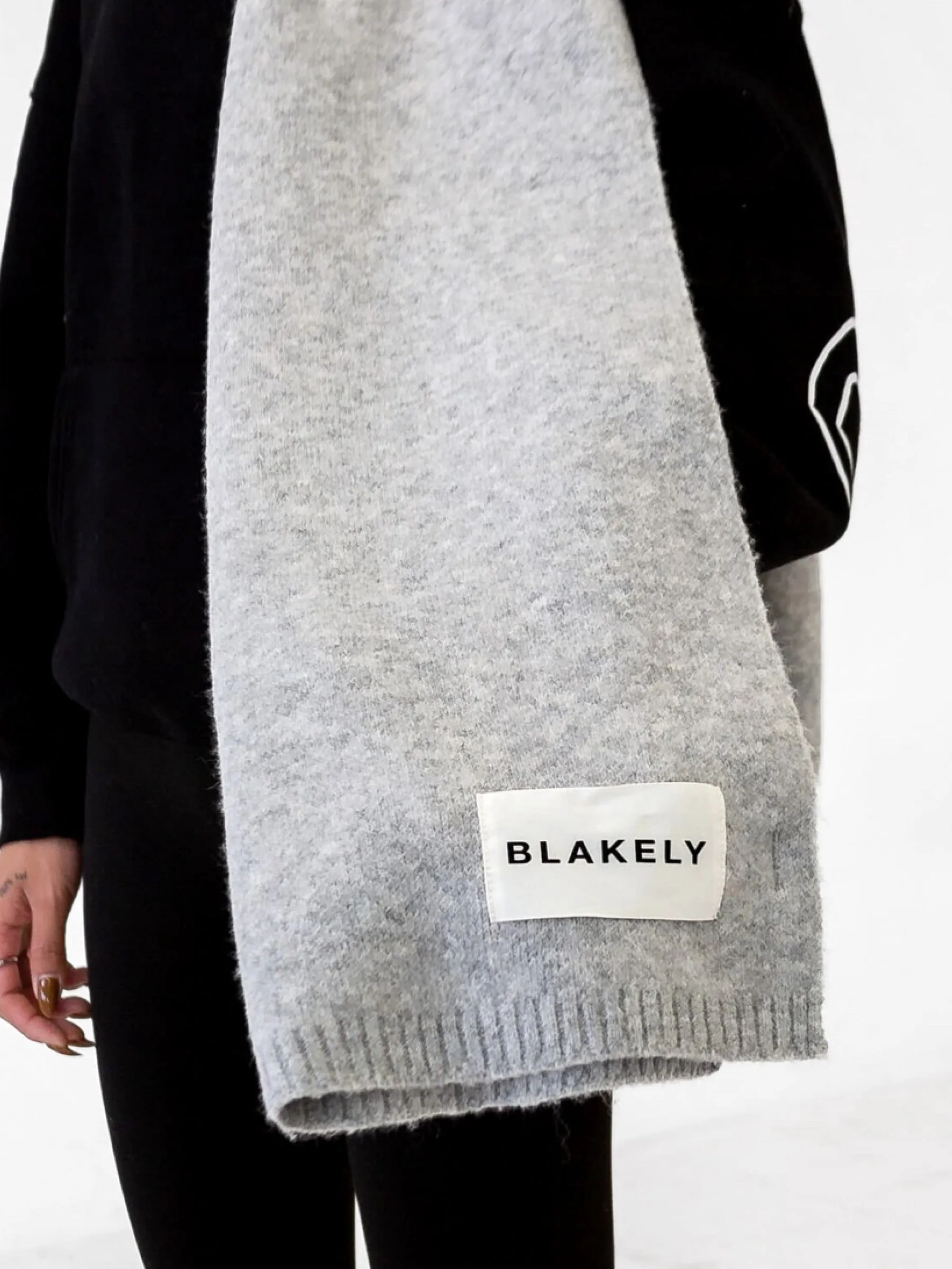 Label Knitted Scarf - Marl Grey sold by Blakely product image thumbnail 2
