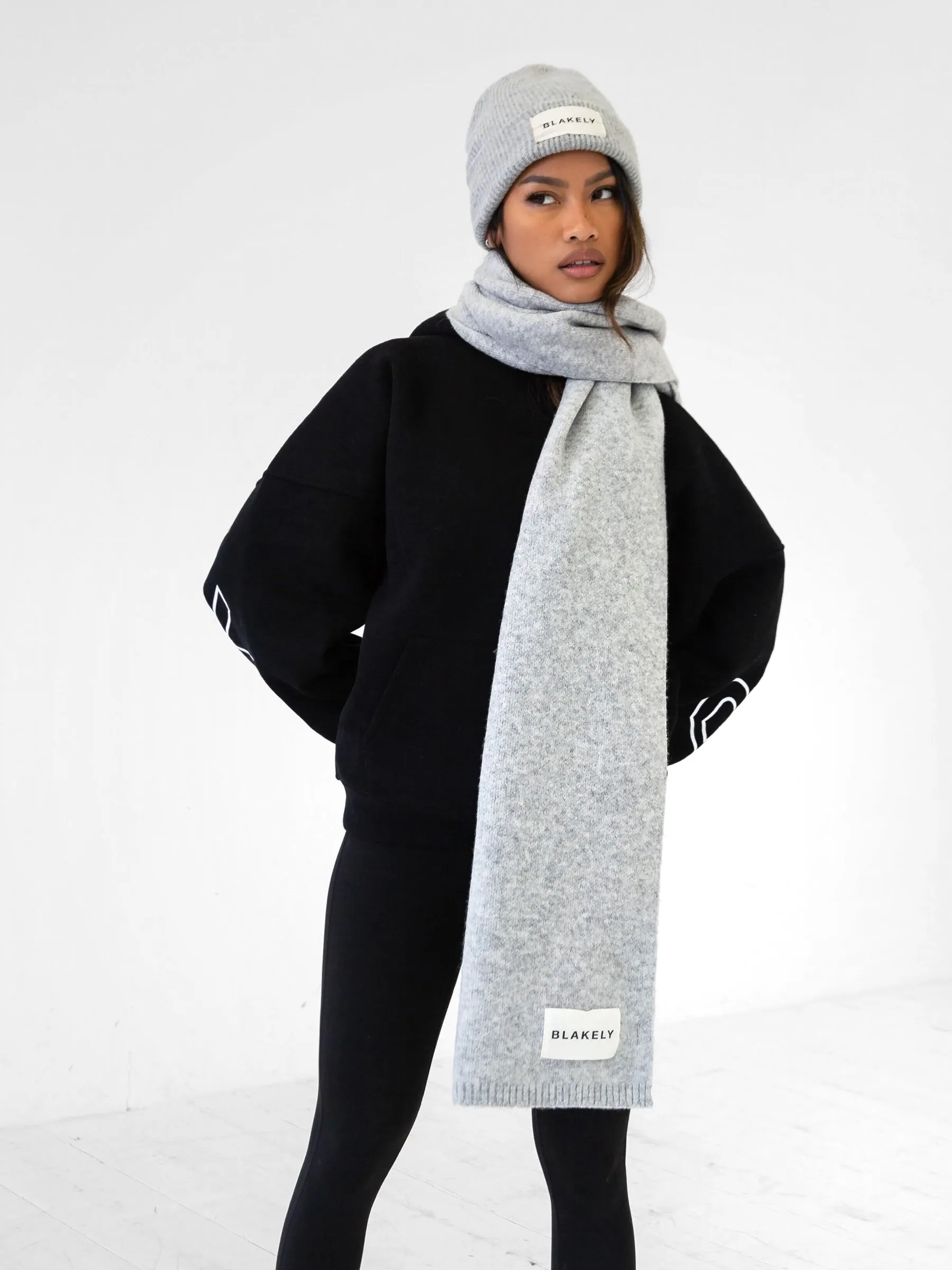 Label Knitted Scarf - Marl Grey sold by Blakely product image thumbnail 3