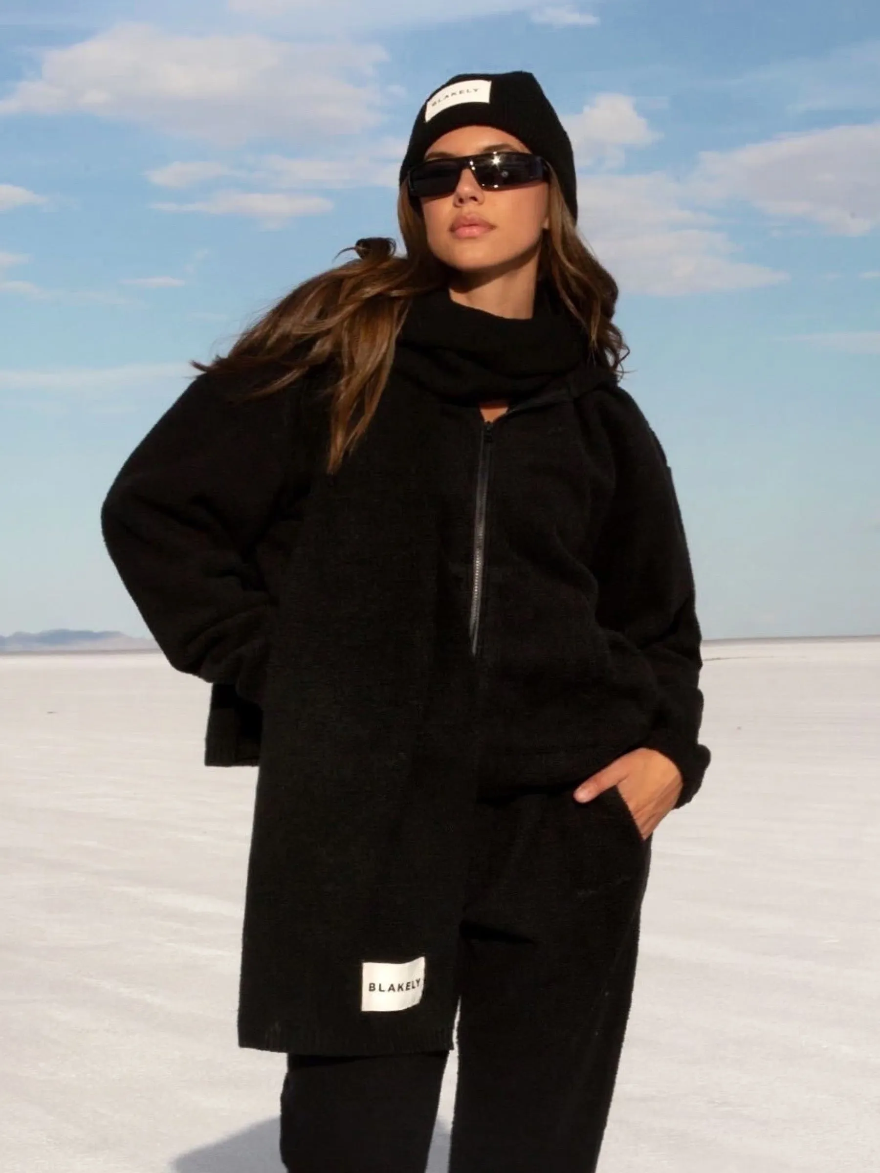 Label Knitted Scarf - Black sold by Blakely product image thumbnail 3