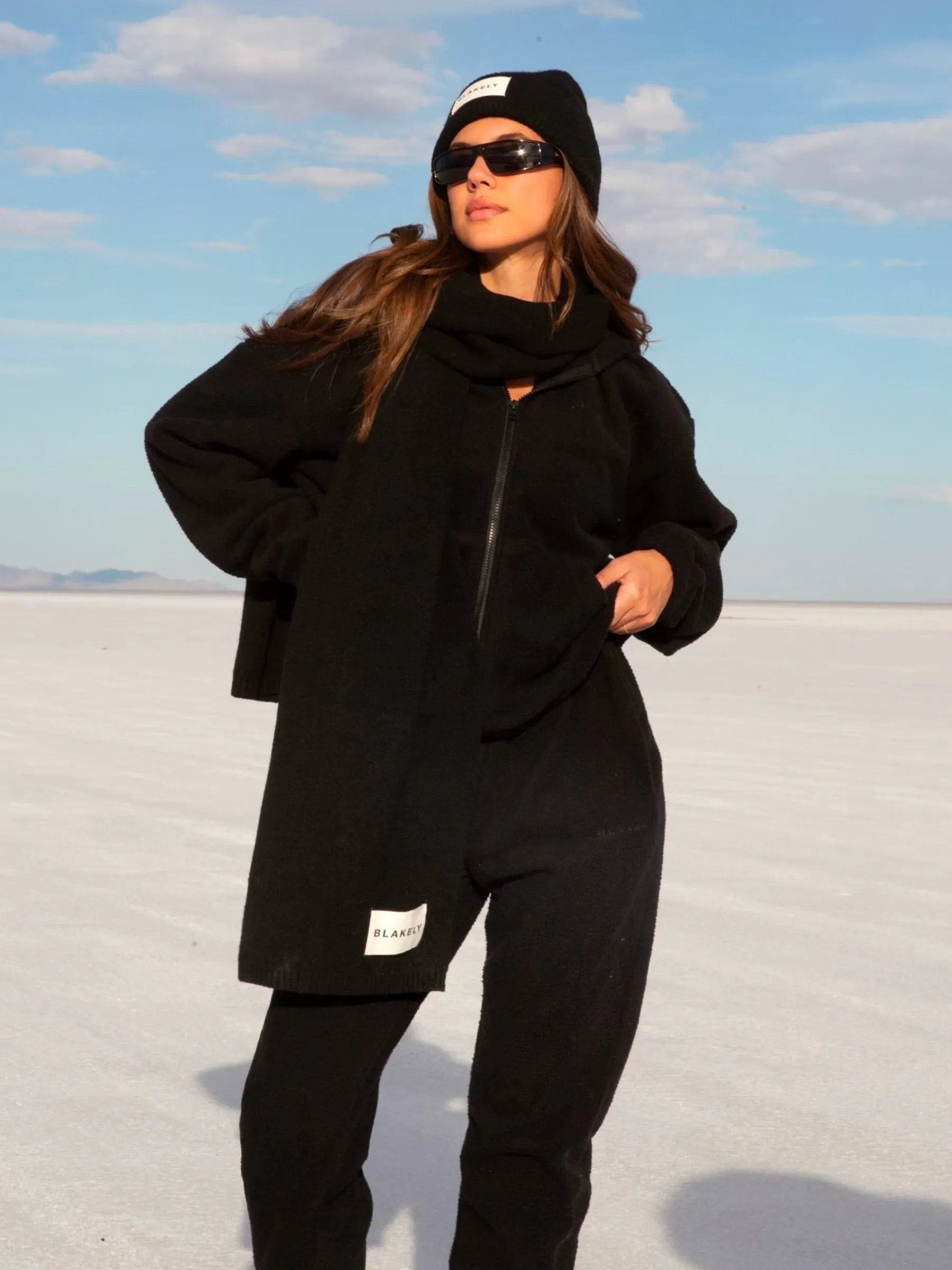 Label Knitted Scarf - Black sold by Blakely product image thumbnail 4