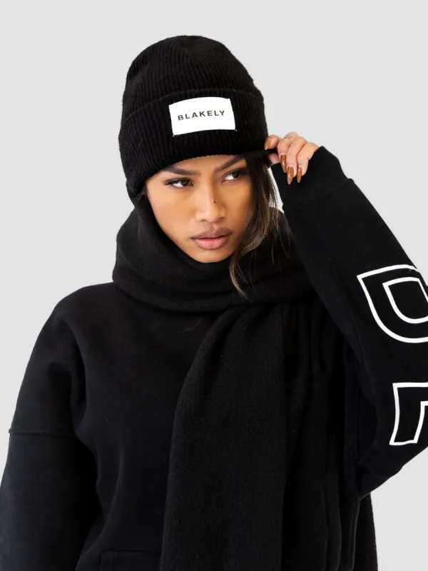 Label Knit Beanie - Black sold by Blakely