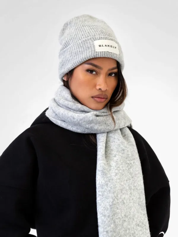 Label Knit Beanie - Marl Grey sold by Blakely
