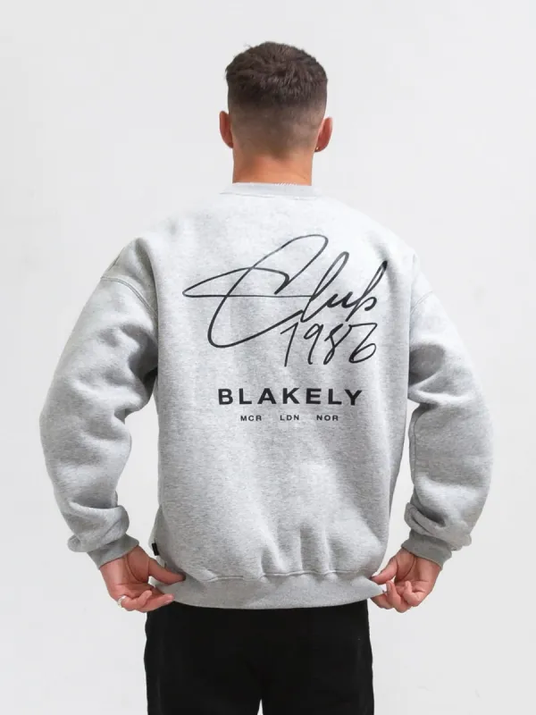 Club Relaxed Jumper - Marl Grey sold by Blakely