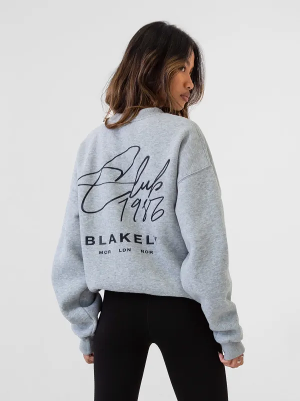 Club Oversized Jumper - Marl Grey sold by Blakely