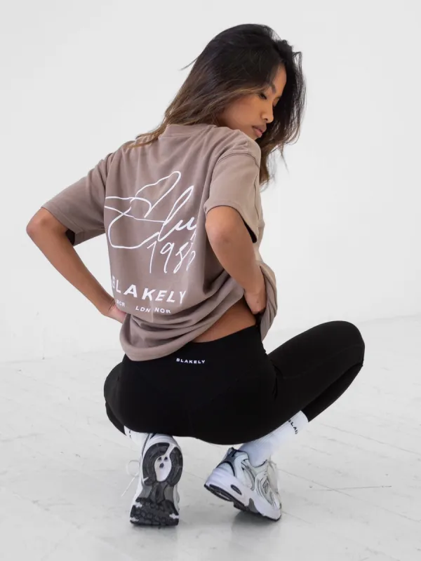 Club Oversized T-Shirt - Brown sold by Blakely
