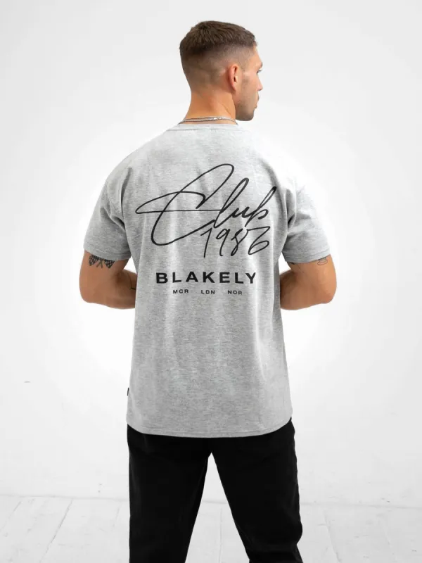 Club Relaxed T-Shirt - Marl Grey sold by Blakely