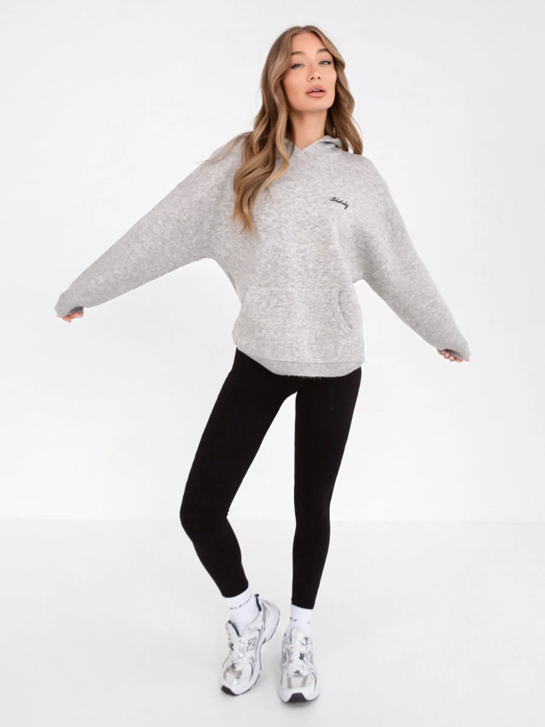 Oversized Knitted Hoodie - Marl Grey sold by Blakely product image thumbnail 3