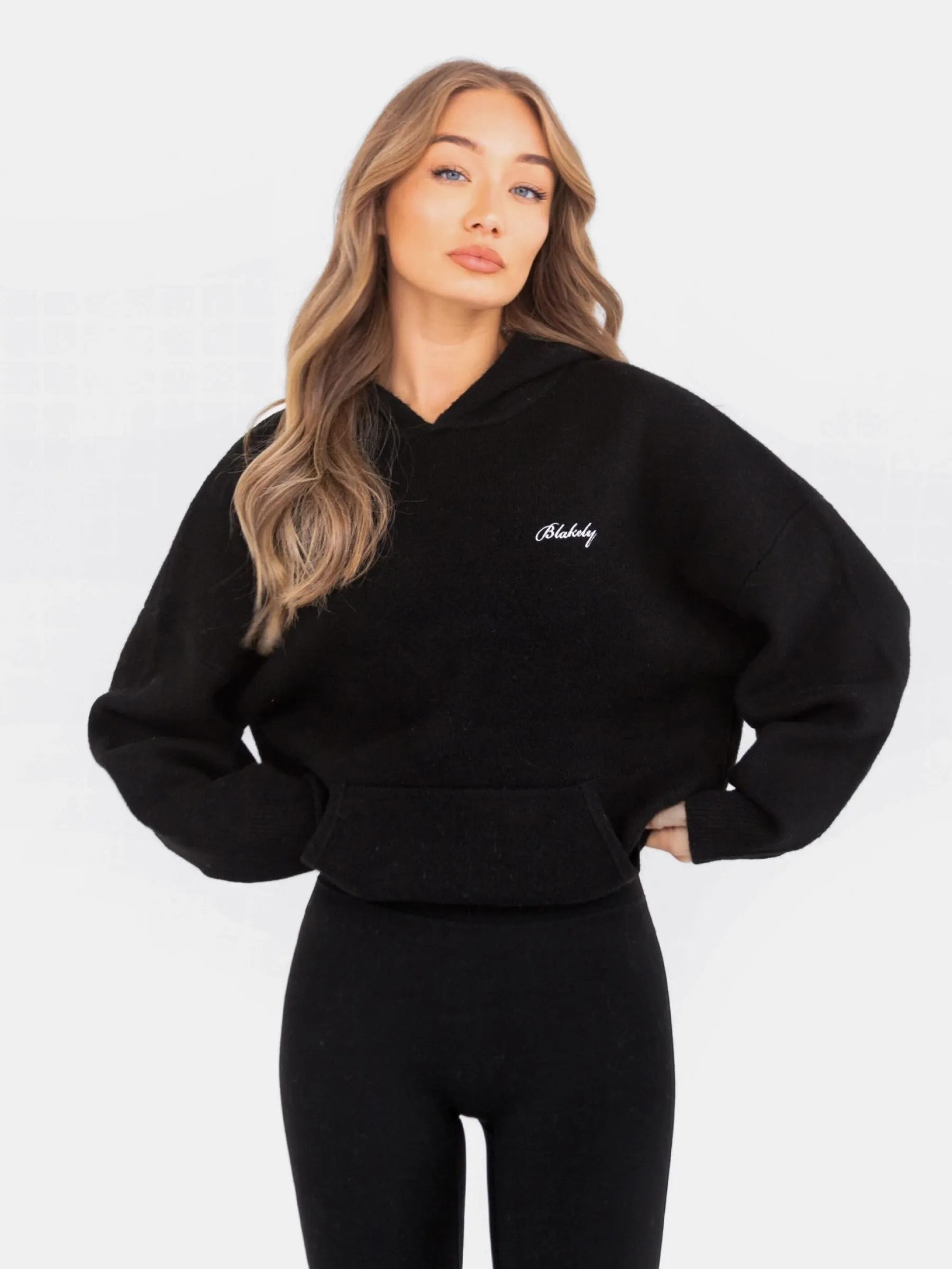 Oversized Knitted Hoodie - Black sold by Blakely