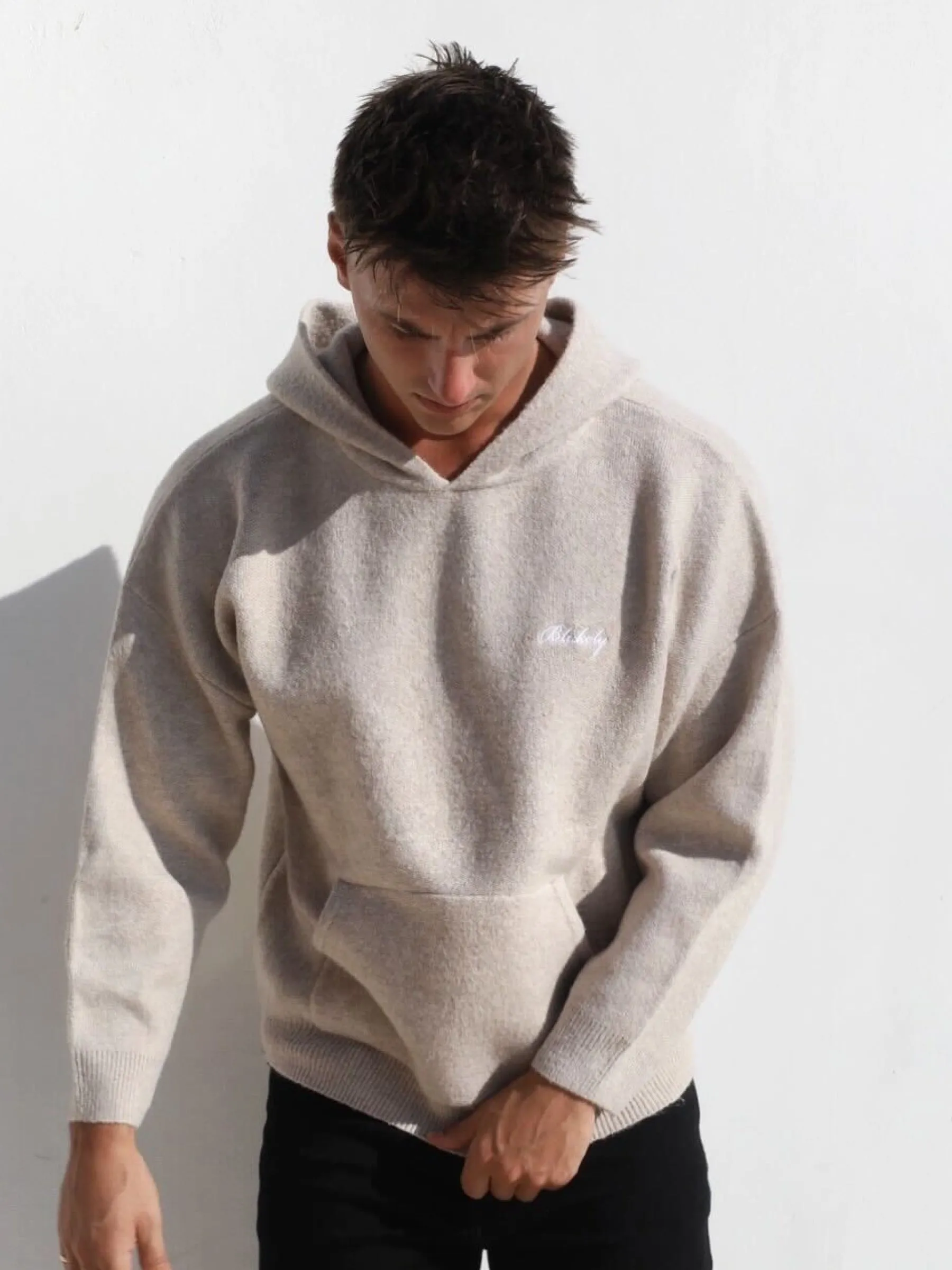 Relaxed Knitted Hoodie - Taupe sold by Blakely product image thumbnail 5