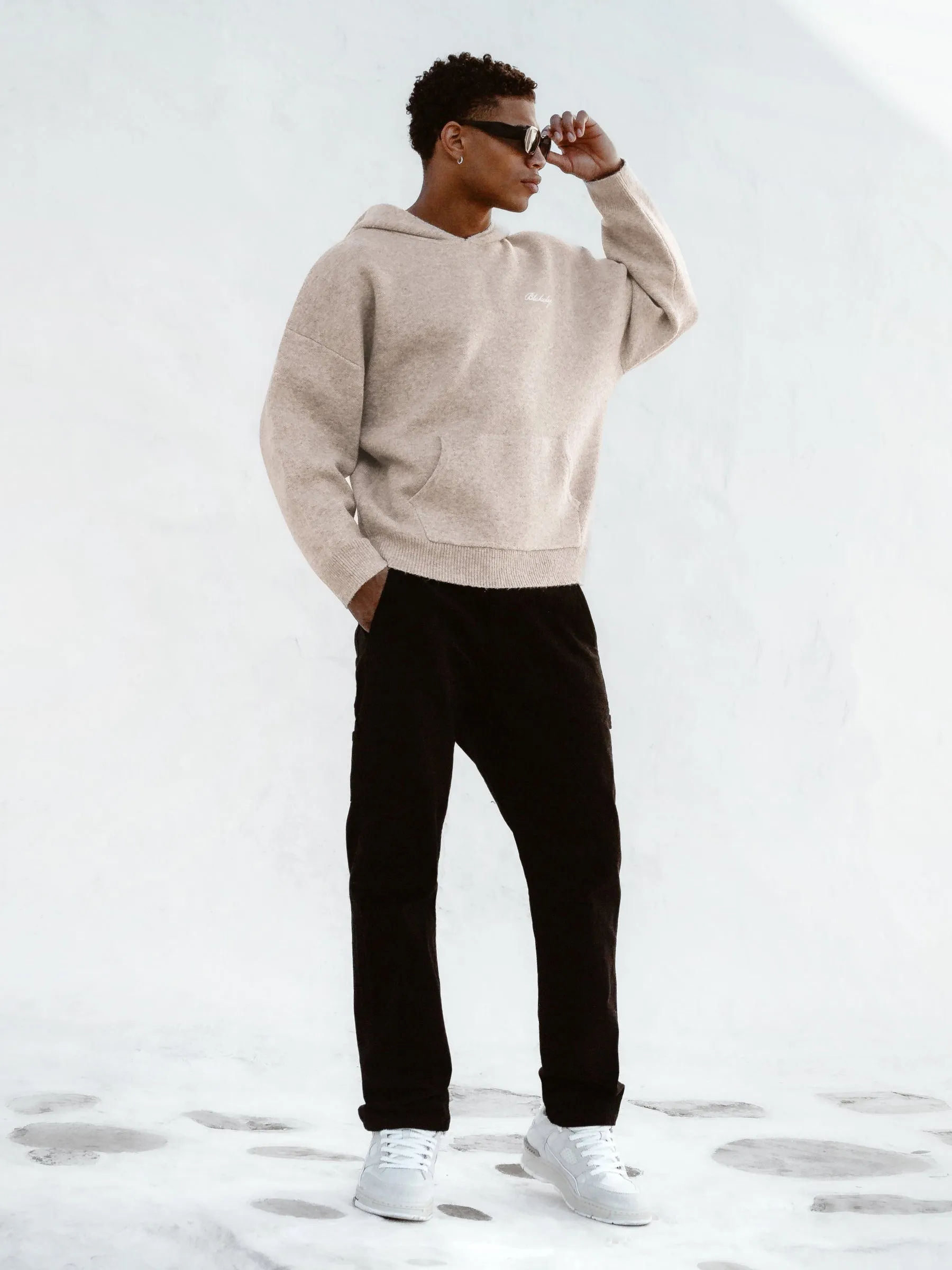 Relaxed Knitted Hoodie - Taupe sold by Blakely product image thumbnail 2