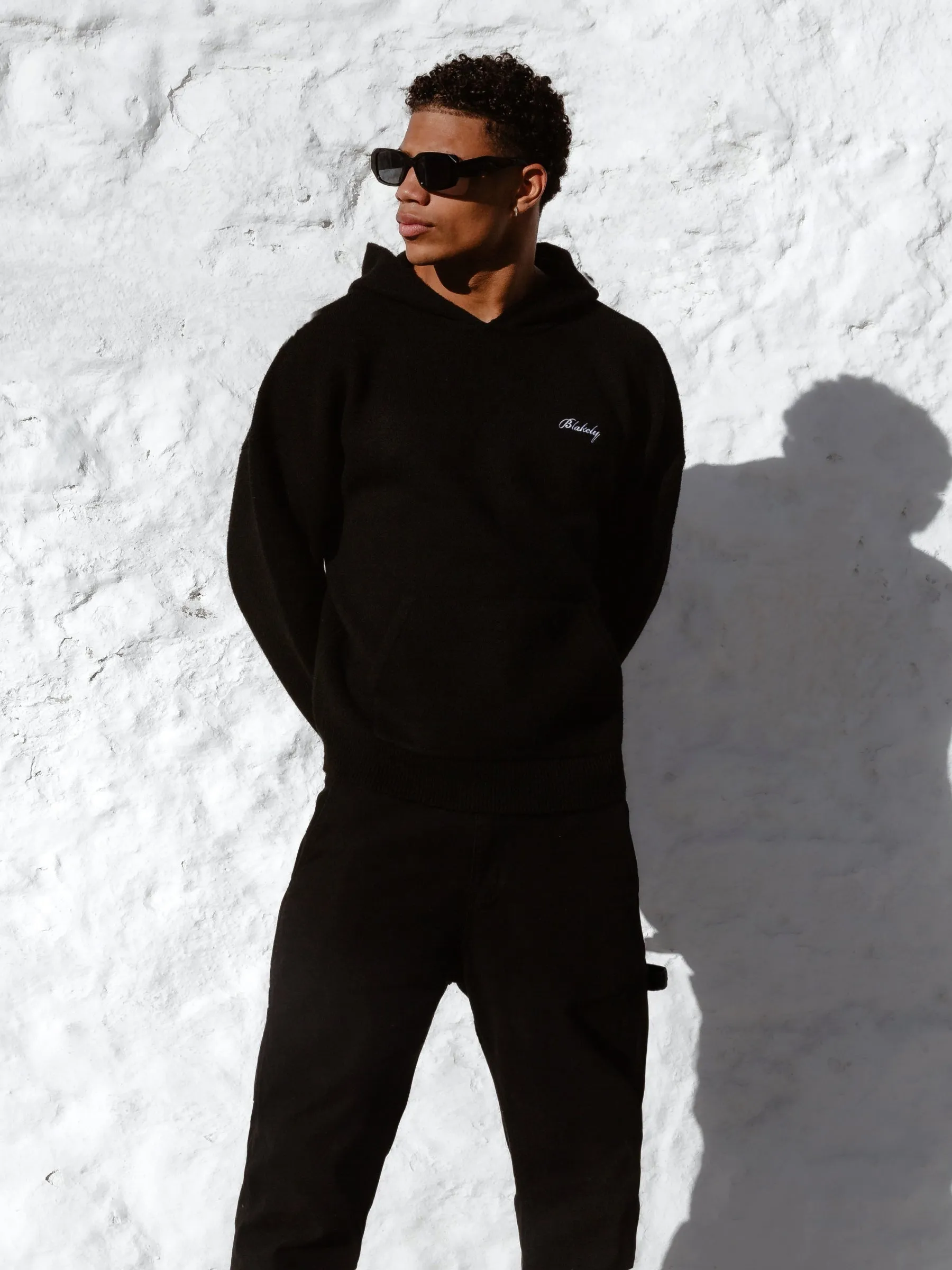 Relaxed Knitted Hoodie - Black sold by Blakely product image thumbnail 4