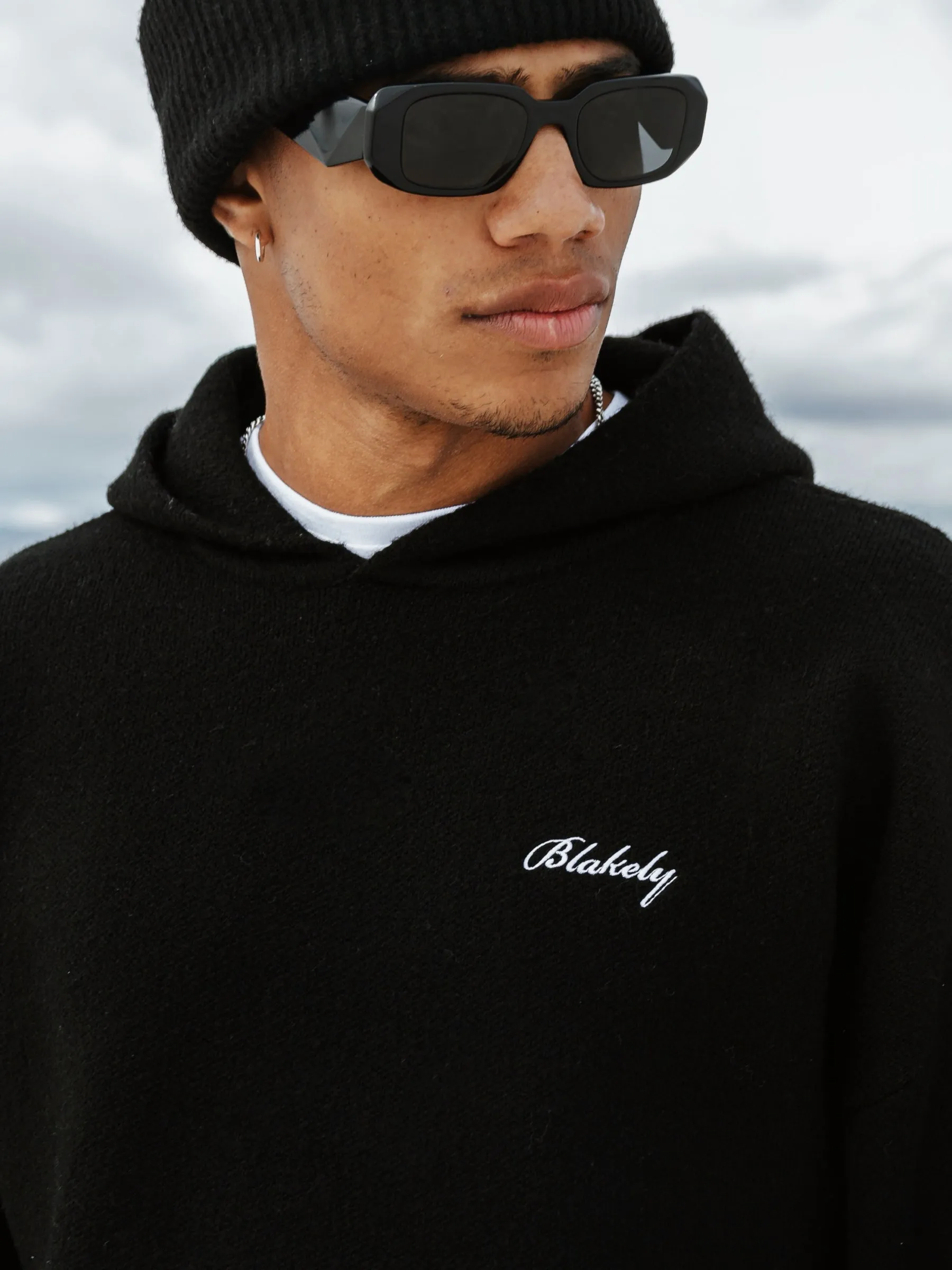 Relaxed Knitted Hoodie - Black sold by Blakely product image thumbnail 3