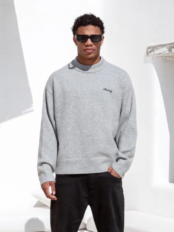 Relaxed Knitted Jumper - Marl Grey sold by Blakely