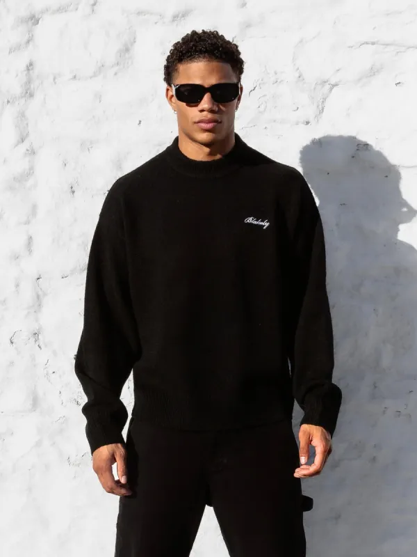 Relaxed Knitted Jumper - Black sold by Blakely