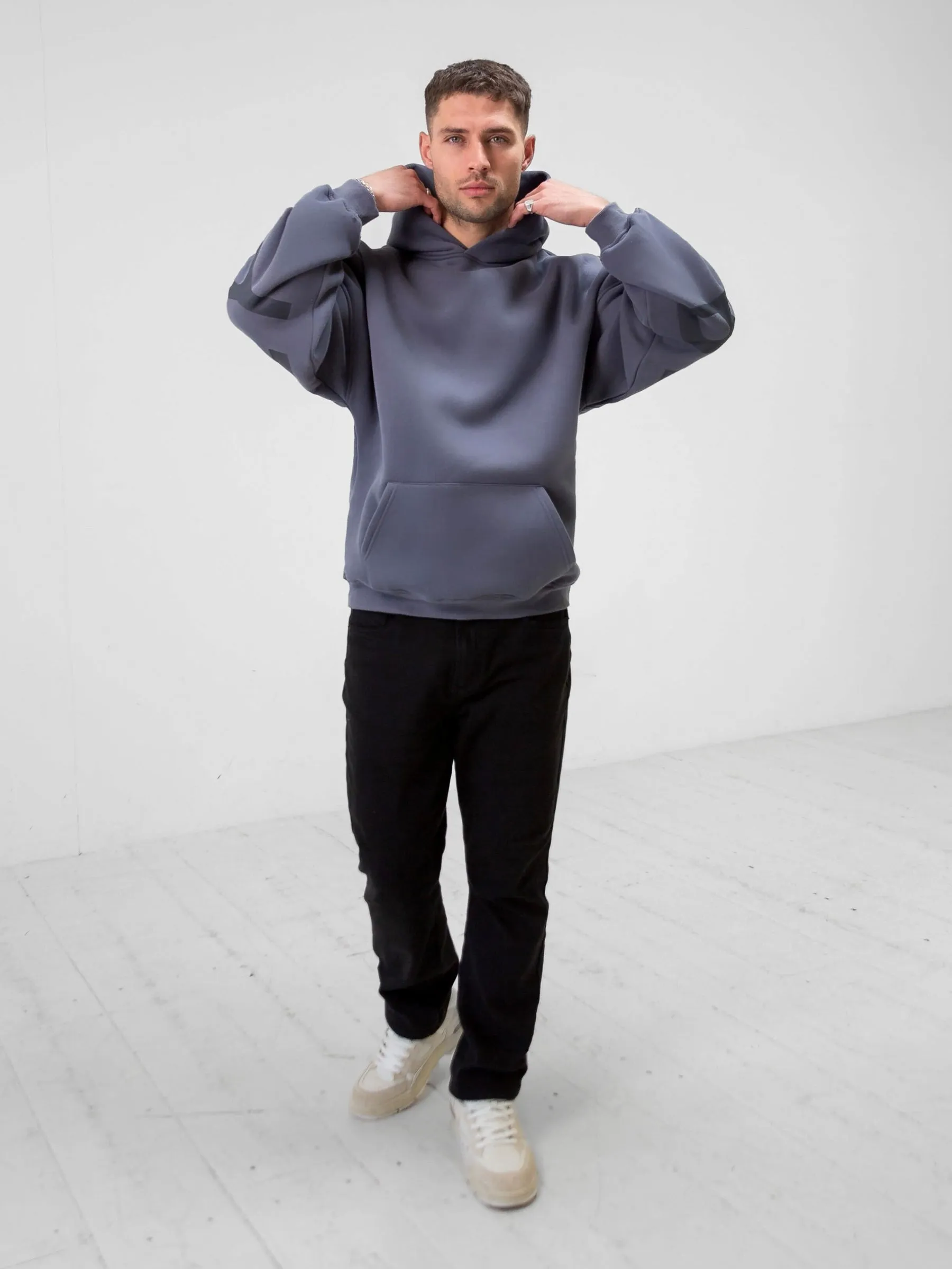 Tonal Idris Oversized Hoodie - Blue sold by Blakely product image thumbnail 5