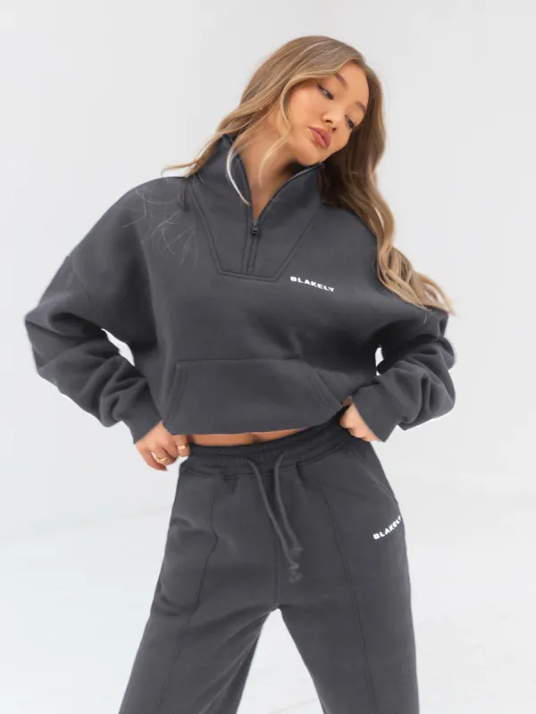 Everyday 1/4 Zip Jumper - Charcoal sold by Blakely