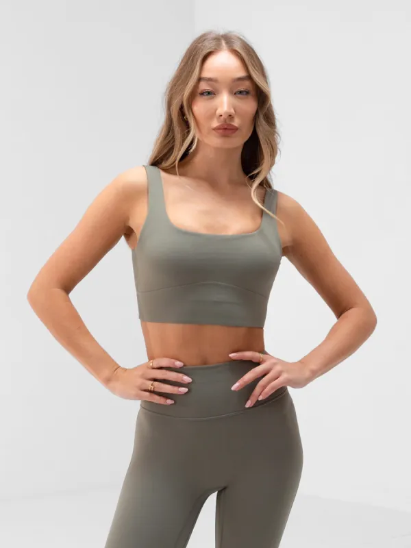 Apex Pro Sports Bra - Safari Green sold by Blakely