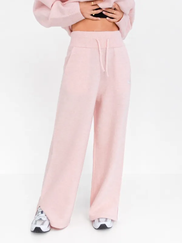 Knitted Wide Leg Sweatpants - Marshmallow Pink sold by Blakely