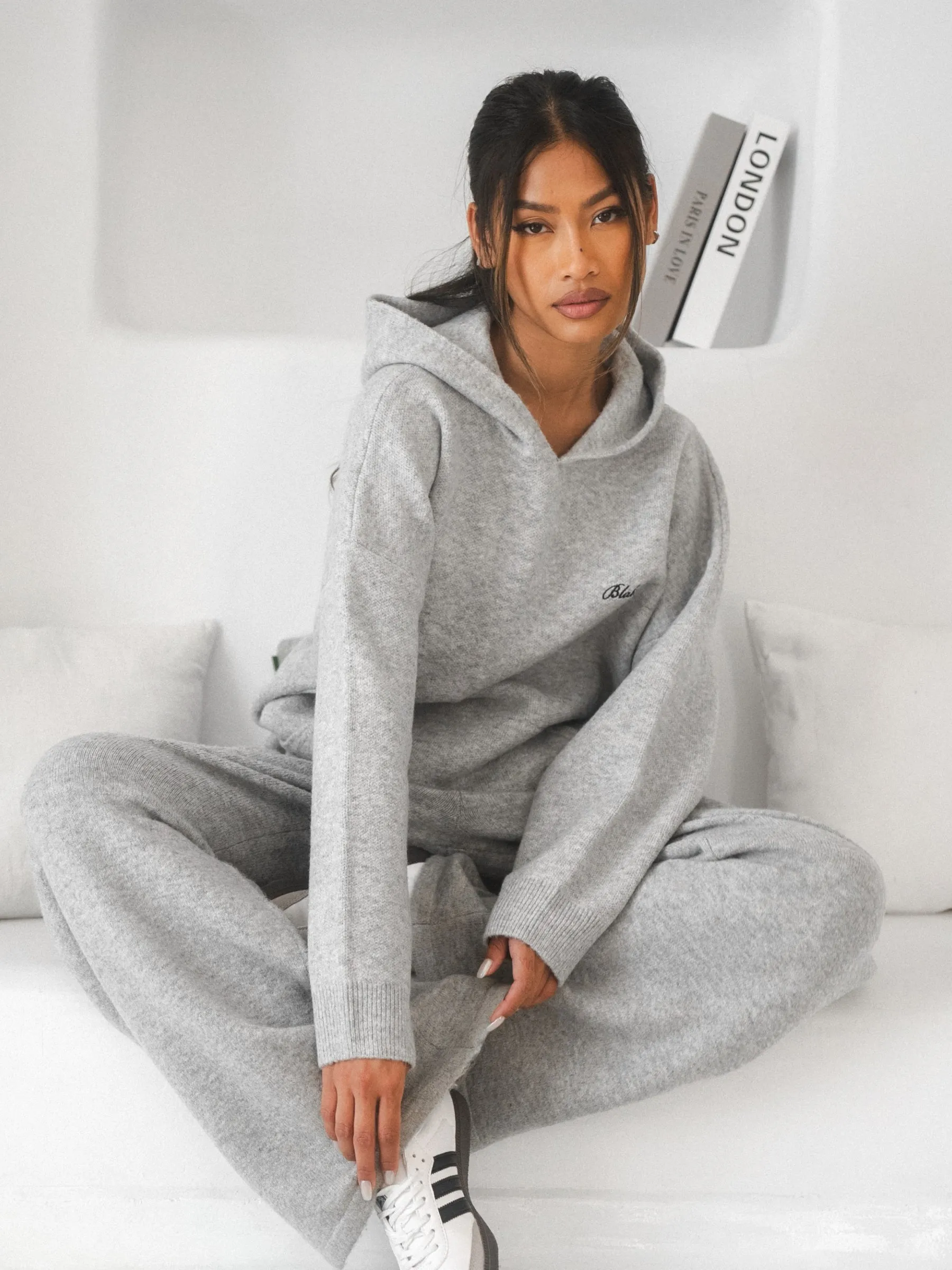 Knitted Wide Leg Sweatpants - Marl Grey sold by Blakely product image thumbnail 2