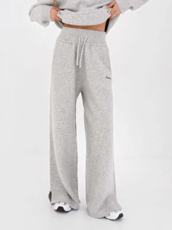 Knitted Wide Leg Sweatpants - Marl Grey sold by Blakely