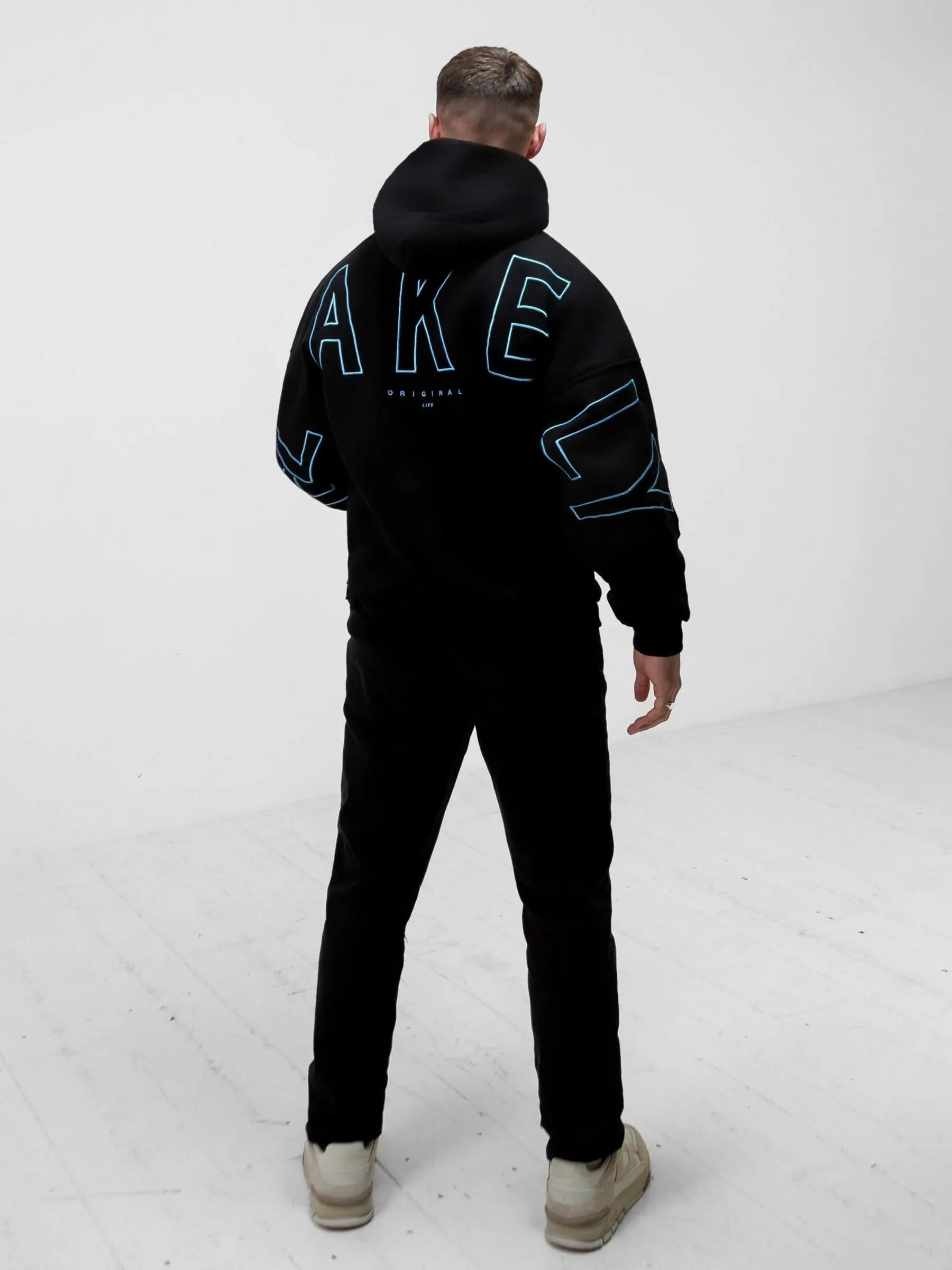 Embroidered Idris Oversized Hoodie - Electric Blue sold by Blakely product image thumbnail 3