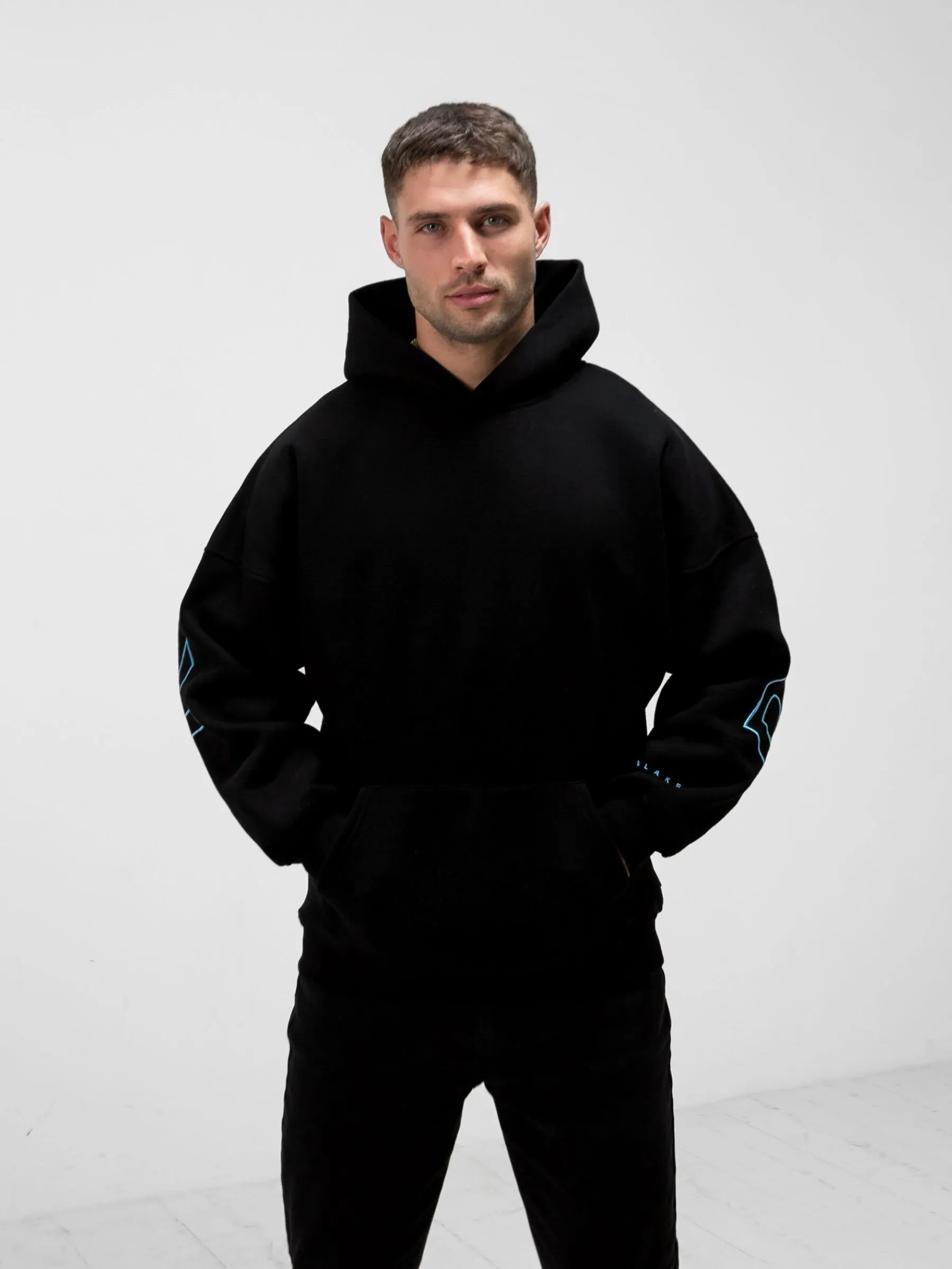 Embroidered Idris Oversized Hoodie - Electric Blue sold by Blakely product image thumbnail 2