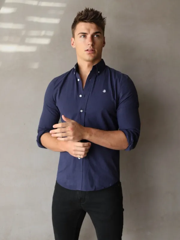 Chancery Slim Fit Shirt - Navy sold by Blakely