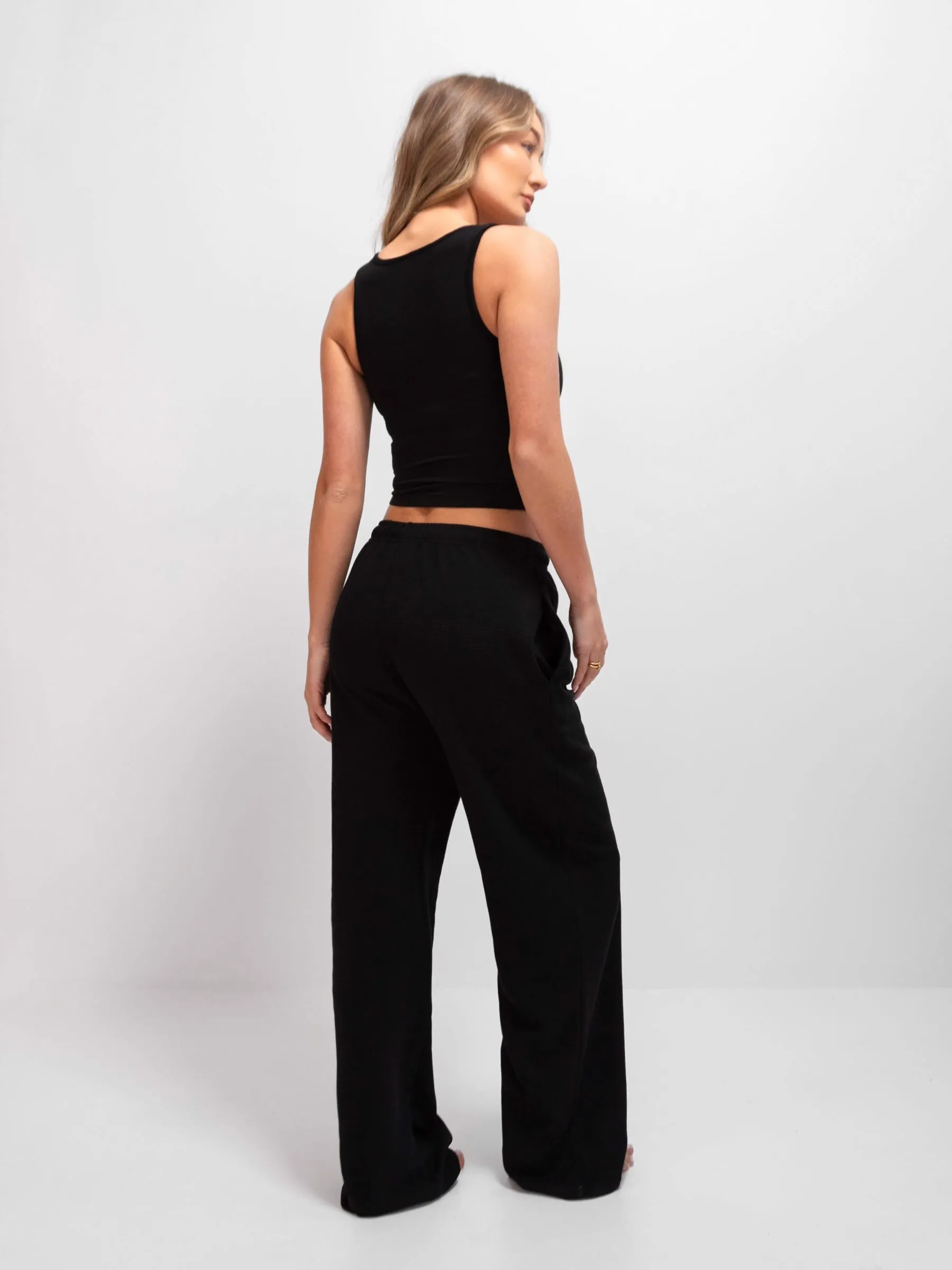 Soft Waffle Vest Top - Black sold by Blakely product image thumbnail 4