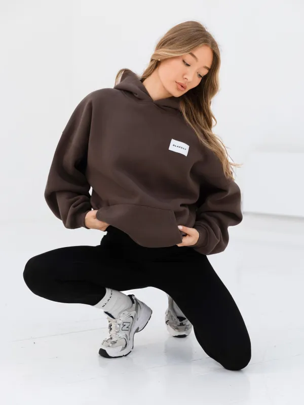 Label Oversized Hoodie - Slate Brown sold by Blakely