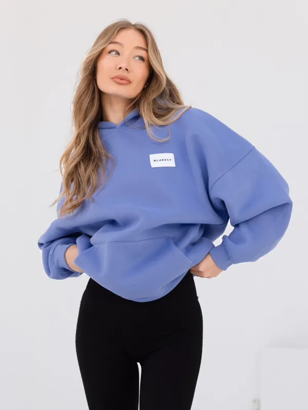 Label Oversized Hoodie - Lilac Blue sold by Blakely